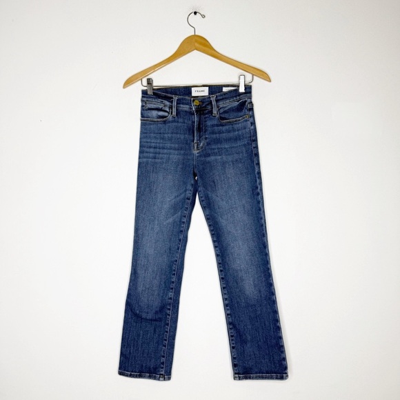 FRAME Le High Straight Jeans Size 25 Light Wash Stretch Denim - Picture 1 of 7